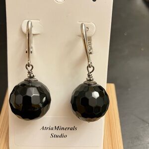 NWT black agate earrings djuna